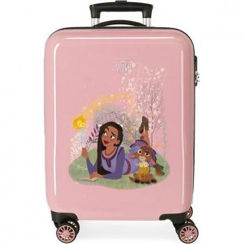Maleta de cabina Make a Wish Disney en rosa con diseño inspirado en los personajes de Disney