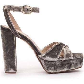 Sandalias de tacón con plataforma de terciopelo modelo MONTPELLIER