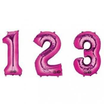 ToyCentre Amscan 22/55 x 35/88 cm Number 8 Super Shape Foil Balloon, Pink