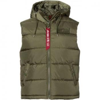 Alpha Industries Men's Sage Green Hooded Puffer Vest FD