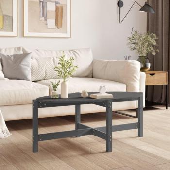 Mesa de centro de madera maciza de pino 118x63x45 cm en color Natural, Blanco y Gris - Mesita de Salón o Comedor o Auxiliar