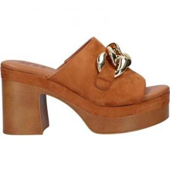 Sandalias de Mujer XTI 141013 Antelina Camel con Tacón de 7 cm