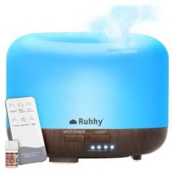 Difusor de Aromas y Humidificador Ultrasónico de 300ML con Mando a Distancia y Luz LED Multicolor