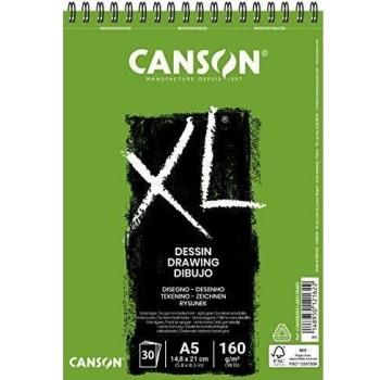 Álbum Espiral Microperforado, DIN A5, 30 Hojas, Canson XL Dessin Ligero 160 g, Color Blanco
