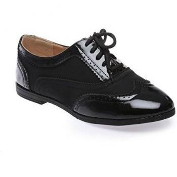 La Modeuse - Zapatos de cordones para mujer, negro