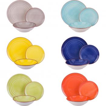 Vajilla 18 piezas stoneware surtida Caribe Colors
