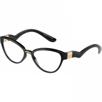 Dolce & Gabbana DG5079 Cat Eye Eyewear, Color 501, Women's Black Frame, Size 53, Blue Light Block Available