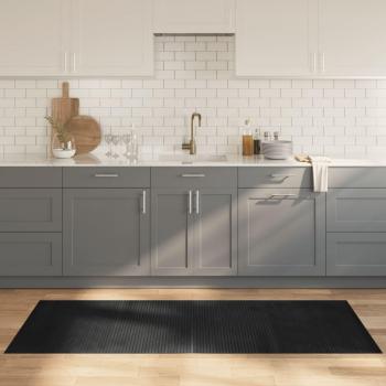 Alfombra rectangular de bambú 80x200 cm color negro, natural y marrón para sala de estar, dormitorio y habitación