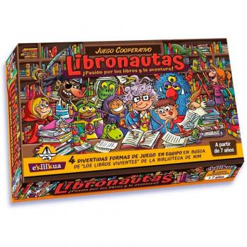 Juego Cooperativo Libronautas - Juego de mesa para 2 a 6 jugadores, recomendado para mayores de 7 años, fomenta la cooperación y el trabajo en equipo, incluye cartas con desafíos literarios, mecánica de juego dinámica y educativa