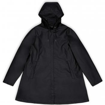 Rains A-line W Jacket - Black - Waterproof Jacket for Women with Hood - Size: XS