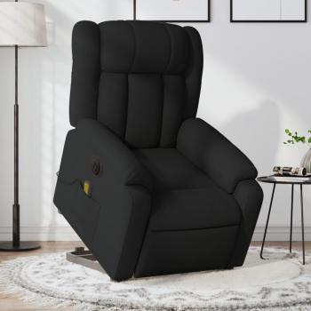 Sillón de masaje eléctrico reclinable elevable de tela en color gris claro, gris oscuro y negro - vidaXL