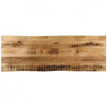 Tablero de mesa borde natural madera maciza mango 120x40x2,5 cm Marrón