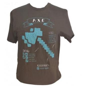 Camiseta Negra Minecraft Axe Diagram Talla S
