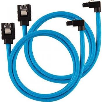 Corsair Premium Sleeved SATA 6Gbps 60cm 90° Azul Cable SATA