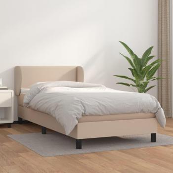 Cama Box Spring con Colchón de Similpelle Cappuccino 100x200cm
