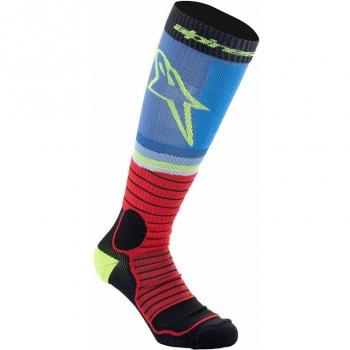 Calcetines de motocross Alpinestars Pro - Negro/Rojo/Azul Claro