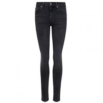 Vaqueros Skinny Vintage de Talle Medio para Mujer en Algodón Orgánico, Color Negro Walcott, Talla 24/30