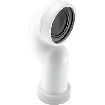 McAlpine WC-CONQ 4 /110 mm 90 Degree Bend de ahorro de espacio ajustable longitud rígida WC conector – blanco