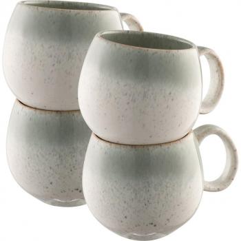 Belleek Living Tivoli Round Mug Set of 4 - Elegant Porcelain Coffee Cups