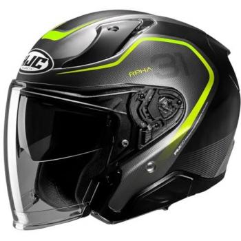 Casco Jet HJC RPHA 31 Kouv Ligero y Resistente - Negro Gris Amarillo Talla S