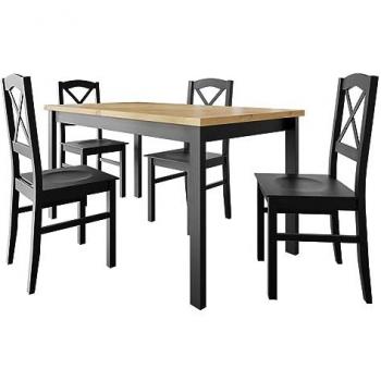 Conjunto de Comedor Victorville 280, Madera, 4 Asientos, 120 x 80 x 76 cm