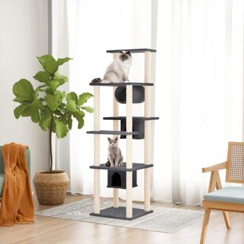 Árbol para gatos con arañazos en sisal gris oscuro 169 cm