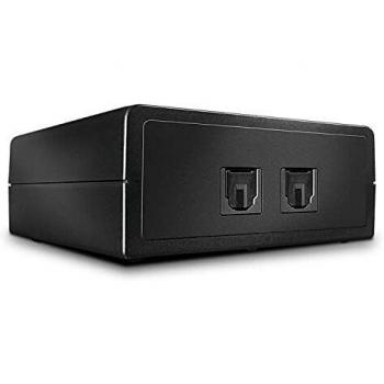 LINDY CONMUTADOR DE AUDIO ÓPTICO AUTOMÁTICO DE 2 PUERTOS, Amplificador de Audio, con capacidad para conectar dos dispositivos de audio óptico, cambio automático entre fuentes, compatible con formatos de audio digital,