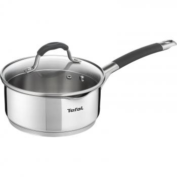 Cazo Tefal G7022214 de 16 cm con tapa, acero inoxidable, apto para inducción, 1.3L, resistente al horno y lavavajillas, sin PFOA