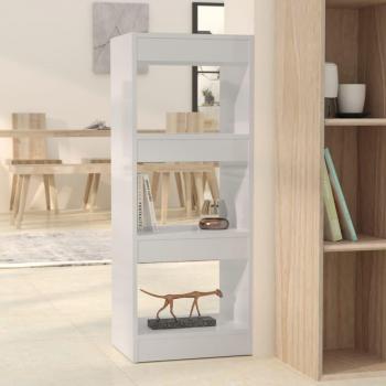 Librería/partición blanca pulida 40x30x103 cm en aglomerado brillo