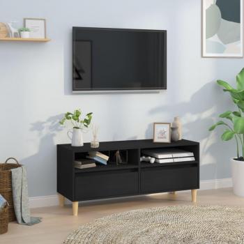 Mueble para TV de madera contrachapada negro 100x34,5x44,5 cm - Mueble de salón, mesa de TV
