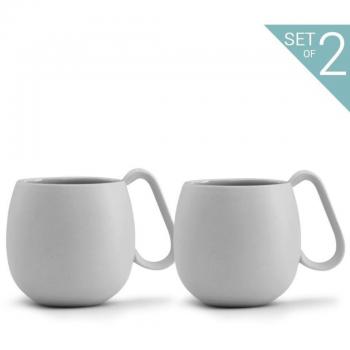 Taza de Té de Porcelana Nina Set de 2 250ml Color Gris Claro