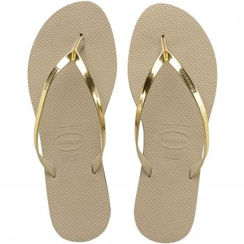 Havaianas You Metallic, Chanclas Mujer, Sand Gray/Light Gold, 33/34 EU