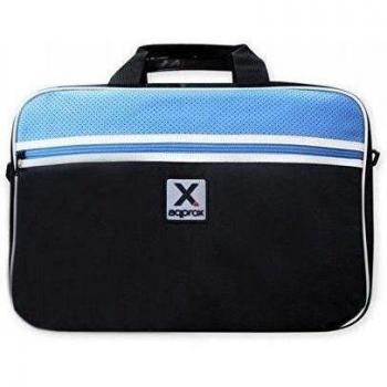 Approx APPNBSP15LB - Maletín para portátil de hasta 15.6”, Color Negro y Azul Celeste