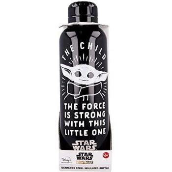 The Child -The Mandalorian | Botella De Agua Reutilizable De Acero Inoxidable | Botella Termo Con Doble Aislamiento Para 12 Horas De Bebida Caliente Y 18 Horas De Bebida Fría - Libre Bpa - 515 Ml