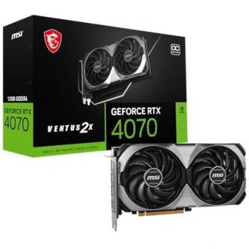 MSI VENTUS GeForce RTX 4070 2X E1 12G OC NVIDIA 12 GB GDDR6 Graphics Card - 12GB GDDR6, PCI-Express Gen 4, Boost Clock: 2490