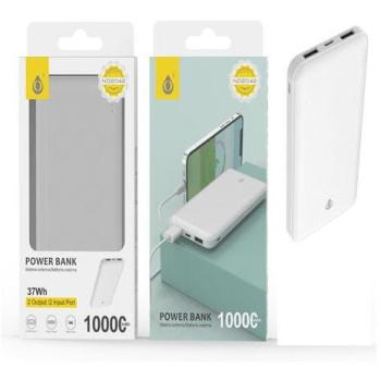 Power Bank One Plus 10000mAh Blanco con 2 Salidas USB y Entrada Type-C/MicroUSB