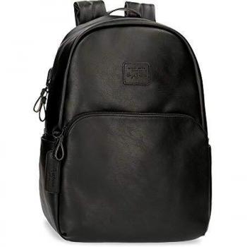 Mochila para portátil 15,6 Pepe Jeans Vegan Negra, 32x44x15 cm