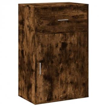 Armario almacenaje de madera ingeniería roble ahumado 56,5x39x90cm Marrón