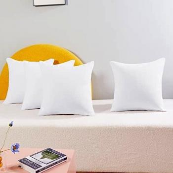 Deconovo Funda para cojin de Lino Prodector del Mueble 4 Piezas 40x40cm Blanco