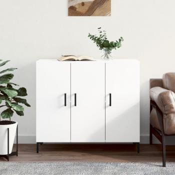 Aparador de madera de ingeniería 90x34x80 cm, mueble de almacenaje de salón, buffet para salón, armario auxiliar, armario de almacenamiento en color blanco