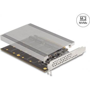 Tarjeta PCI Express x16 a 4x M.2 NVMe Interno con Bifurcación y Disipador de Calor