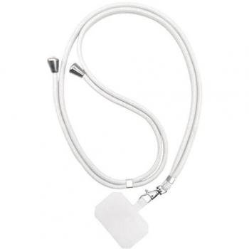 Correa de Seguridad Universal para Funda de Teléfono Móvil con Cordón Ajustable y Agarre Cómodo para el Cuello - Fácil de Instalar (Blanco)