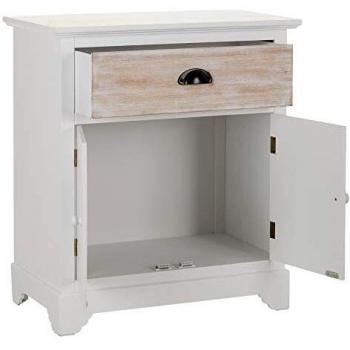 Cómoda Blanca de Madera de Abeto con Corazones tallados de 59x34x67 cm - LOLAhome