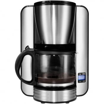 MEDION MD 16230 - Cafetera, función del temporizador, detención del goteo, 1000 vatios de potencia, capacidad de 1.5 L, acero inox, Plata
