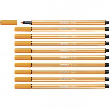 Rotulador STABILO Pen 68 - Caja con 10 unidades - Color naranja