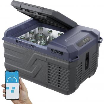 Nevera de Compresión Portátil 9L para Coche 12/24V DC y 100-240V AC, Temperatura Ajustable de -20°C a 20°C