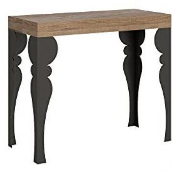 Consola extensible 90x40/196 cm Paxon Small Premium Roble Natural con estructura Antracita