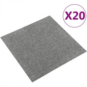 Baldosas de suelo de moqueta Día y Noche 20 uds 5 m² 50x50 cm gris