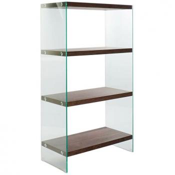 Estantería DKD Home Decor 80 x 40 x 150 cm Cristal Nogal Marrón oscuro Madera MDF