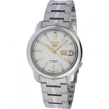 Seiko 5 Men's Automatic Watch with White Dial SNKL77